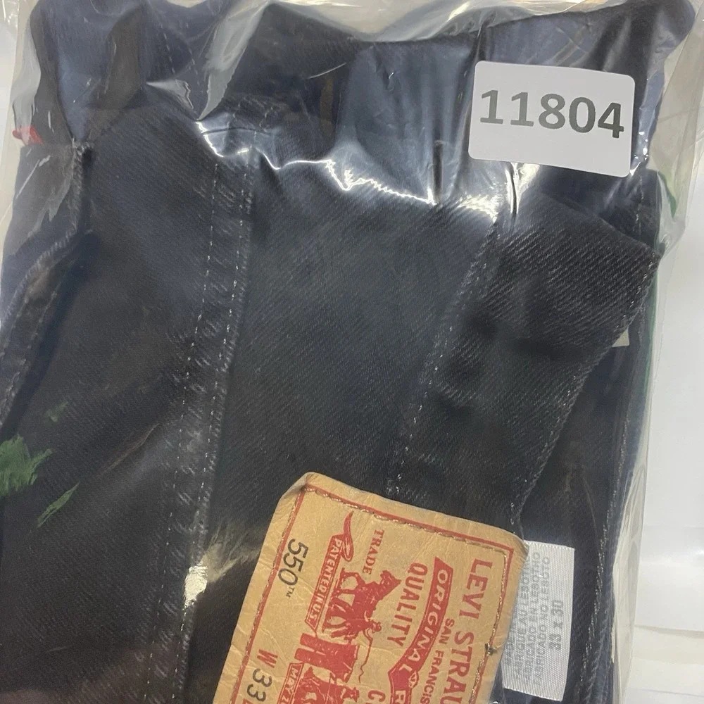 Levis Jeans Mens Fits 30x29 Black Denim Pants 550 Relaxed Straight Leg Cotton